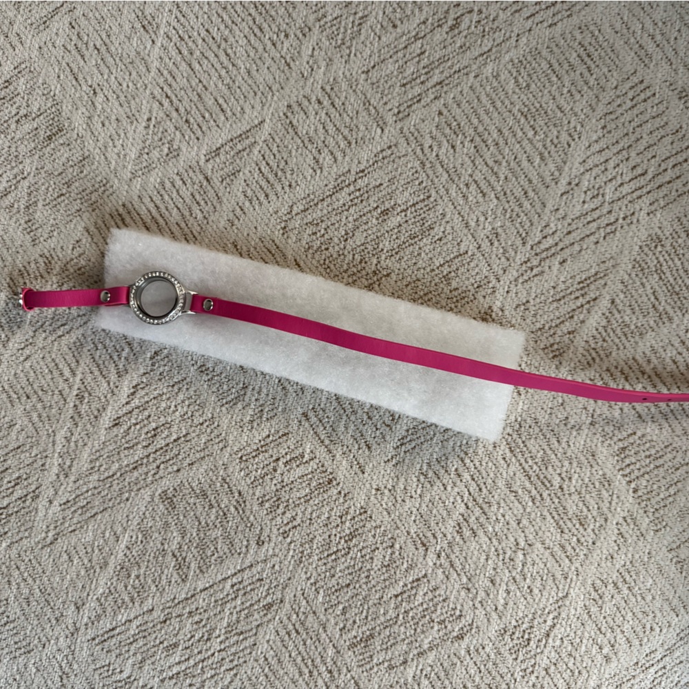 Origami Owl Pink and Silver Locket Charm Bracelet